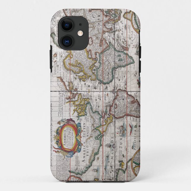 Antique World Map iPhone case (Back)