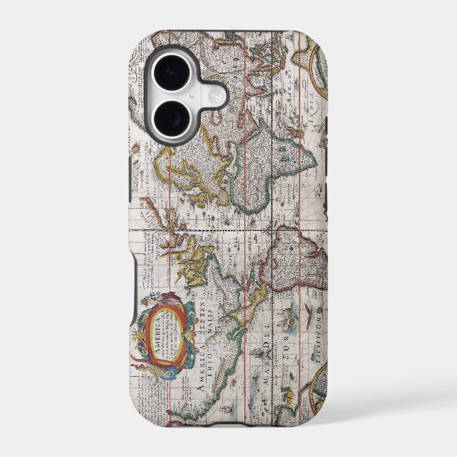 Antique World Map iPhone case (Back)