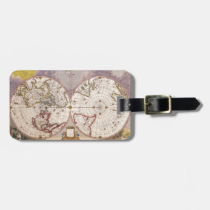 Antique World Map Luggage Tag