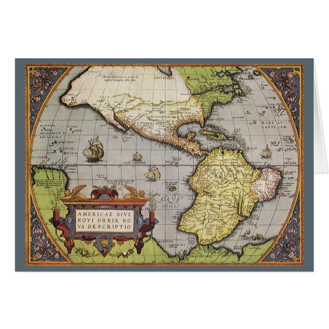 Antique World Map of the Americas, 1570 (Front Horizontal)