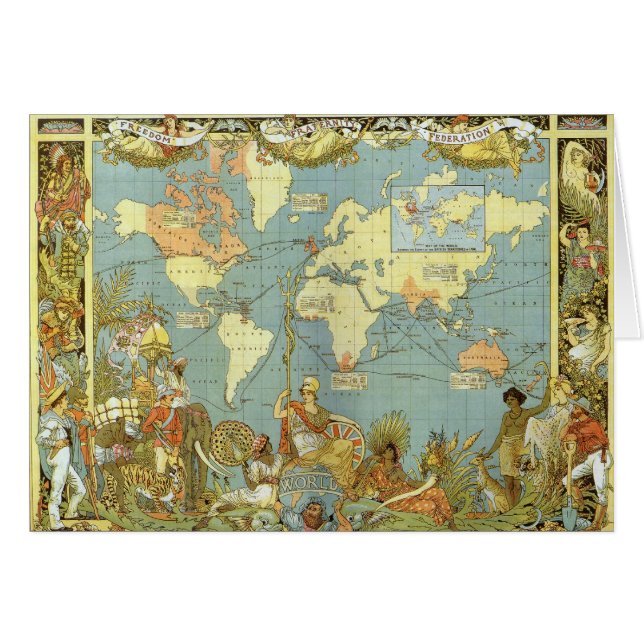 Antique World Map of the British Empire, 1886 (Front Horizontal)