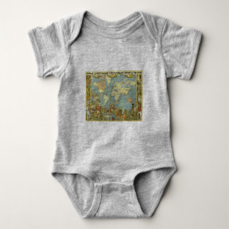 Antique World Map of the British Empire, 1886 Baby Bodysuit