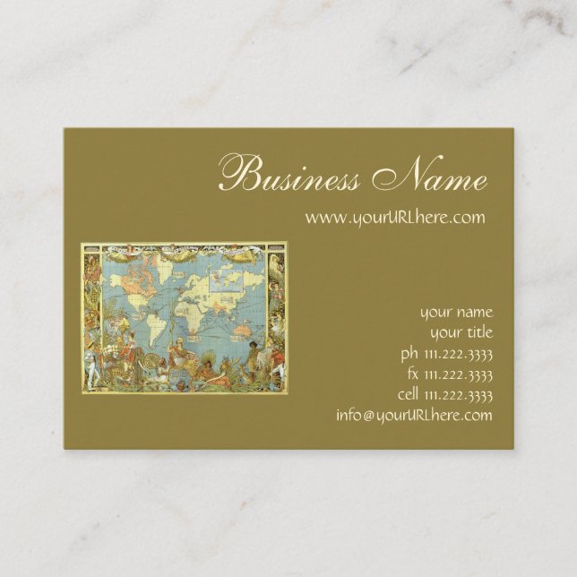 Antique World Map of the British Empire, 1886 Business Card (Front)