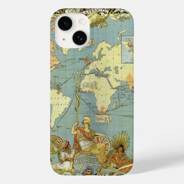 Antique World Map of the British Empire, 1886 Case-Mate iPhone Case (Back)