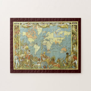 Antique World Map of the British Empire, 1886 Jigsaw Puzzle