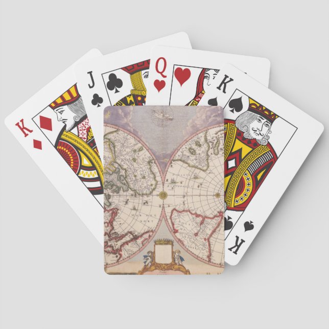 Antique World Map Playing Cards (Back)