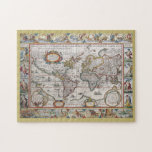 Antique World Map puzzle<br><div class="desc">Antique map of the world by Pieter Van Den Keere,  circa 1628. See my store for more items with this print.</div>