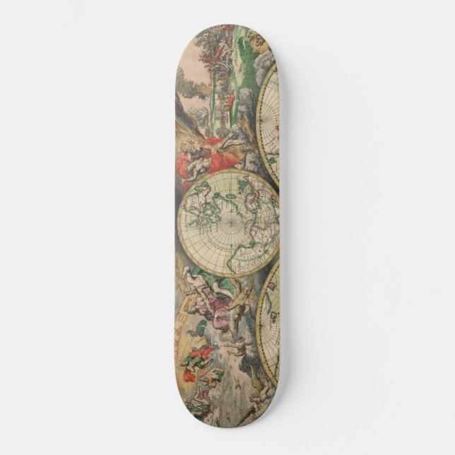Antique World Map Skateboard (Front)