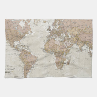 Antique World Map Tea Towel