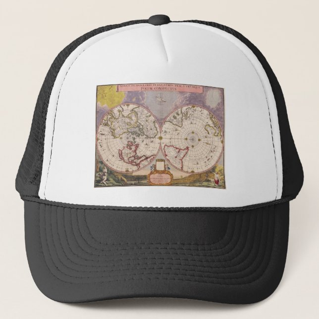 Antique World Map Trucker Hat (Front)