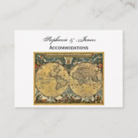 Antique World Map White BG Accommodations