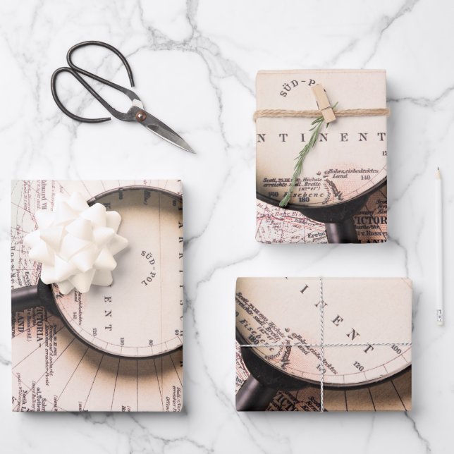 Antique World Maps Wrapping Paper Sheets (Front)