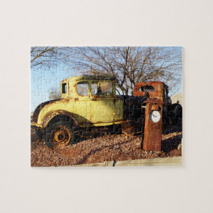 Antique Yellow Coupe Car jigsaw puzzle
