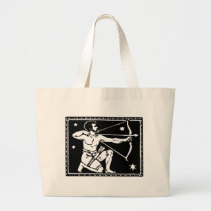 Antique Zodiac Astrology Sagittarius Totebag Large Tote Bag