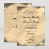 Antiqued American Flag Wedding Invitations