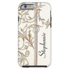 Antiqued Gold Golden Swirl Faux Jewel Personalised