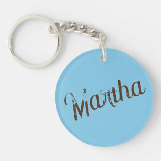 Antiqued Name Keychain (Sky Blue & Copper)