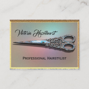 Antiqued Scissors Chic Hair Stylist Professional Business Card