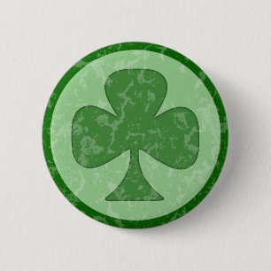 Antiqued Shamrock 6 Cm Round Badge