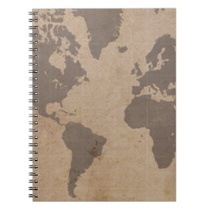 Antiqued World Map Notebook