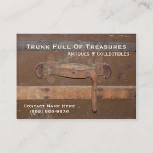 Antiques and Collectibles Old Wooden Trunk Business Card