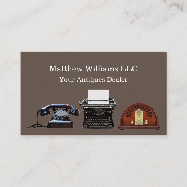 Antiques Dealer Retro Vintage Business Cards (Front)