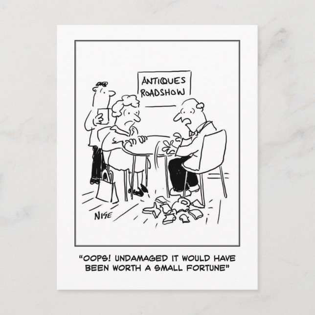 Antiques Disaster. Antique Dealer Valuation. Funny Postcard (Front)