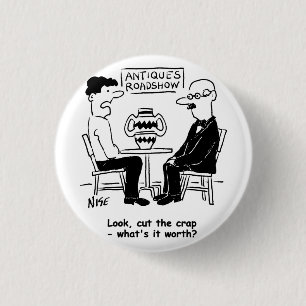 Antiques Expert or Antique Collector Button Badge
