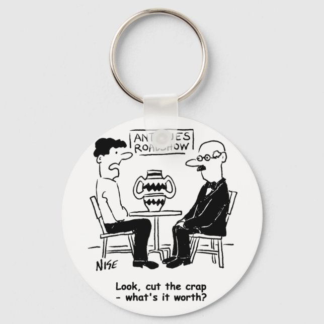 Antiques Expert. What's It Worth Funny Valuation Key Ring (Front)