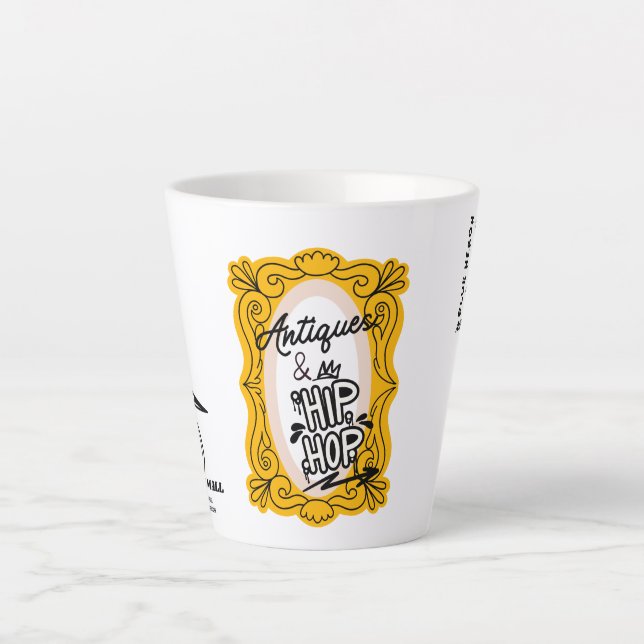 Antiques & HipHop Latte Cup  (Front)