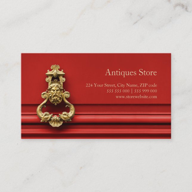 Antiques Store business card (Front)