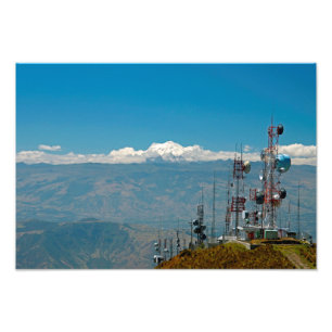 Antisana volcano and masts, Quito, Ecuador Photo Print