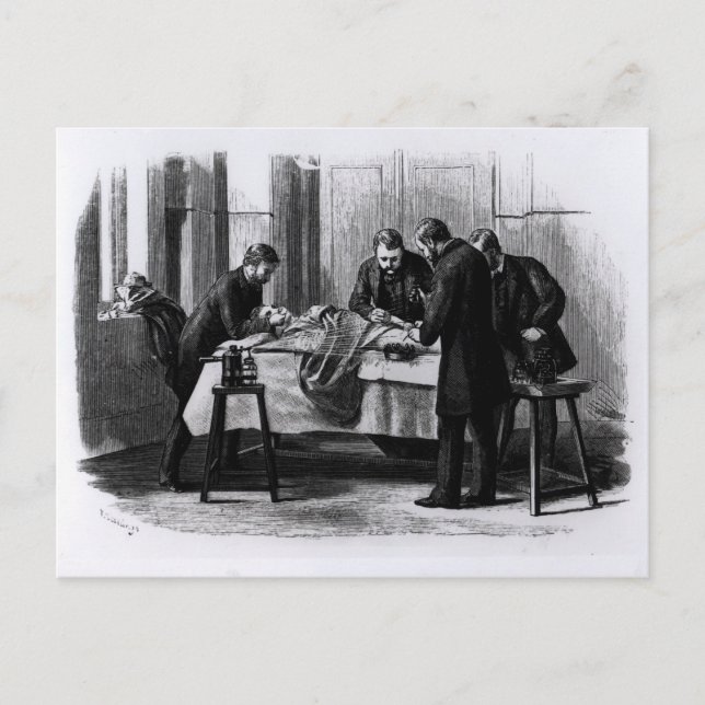 Antiseptic Surgery, 1882 Postcard (Front)