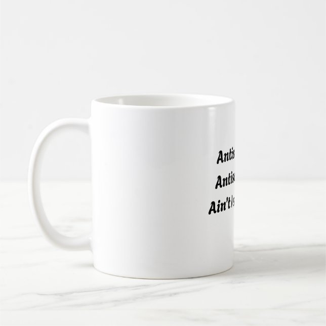 Antisocial Antisocool Funny Introvert Quote Unisex Coffee Mug (Left)