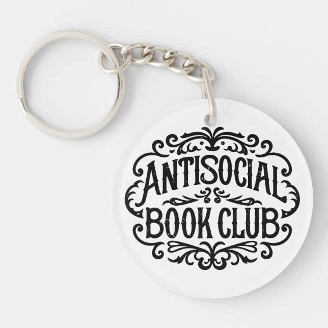 Antisocial book club introvert reader key ring (Front)
