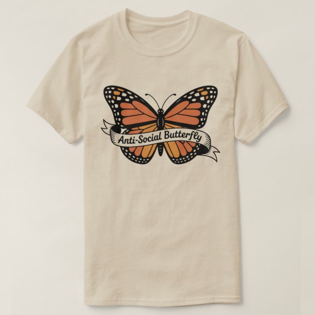 Antisocial Butterfly & Decals – Introvert Mental H T-Shirt (Design Front)
