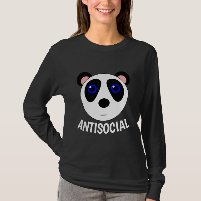 ANTISOCIAL Funny PANDA BEAR T-Shirts (Front)