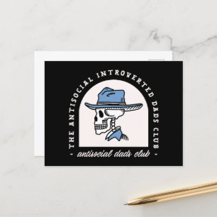 Antisocial introvert dad cowboy dark western funny holiday postcard