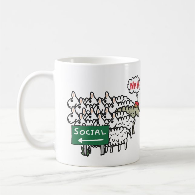 Antisocial Sheep Coffee Mug (Left)