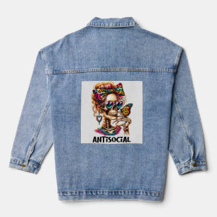 Antisocial Skeleton Lady Denim Jacket