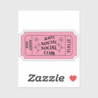 Antisocial Social Club Admit One Ticket Sticker