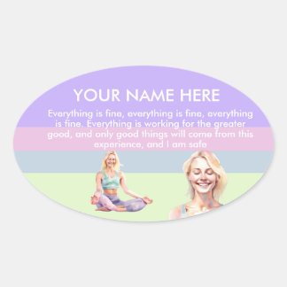 ANTISTRESS CALM SIP CALM PASTEL YOGA ZEN OVAL STICKER