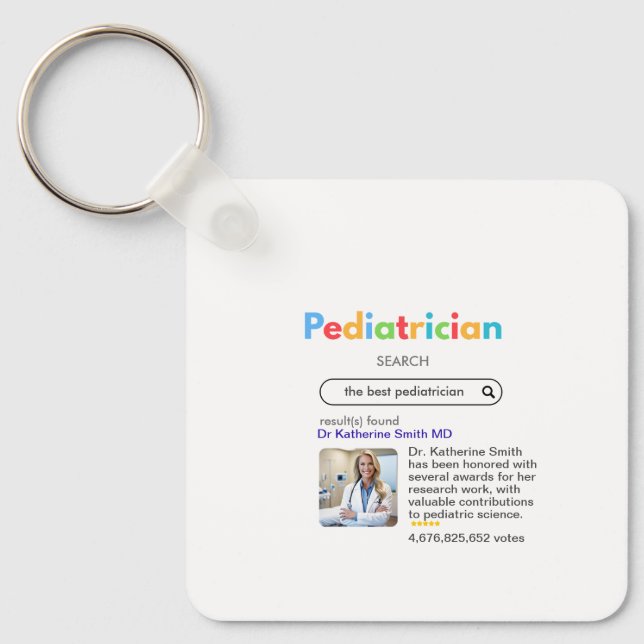 antistress pediatrician Google search result votes Key Ring (Front)