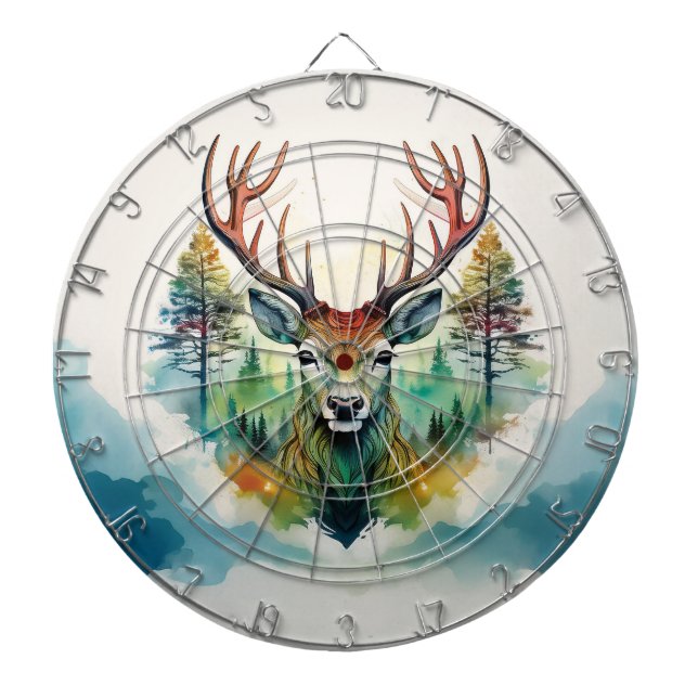 Antler Deer forest trees Dartboard (Front)