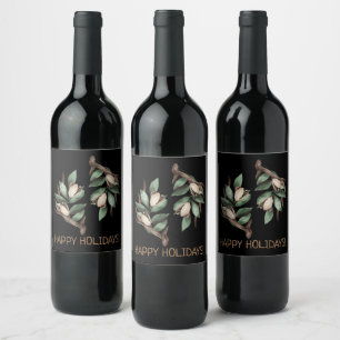 Antler with green branch wine label