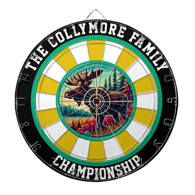 Antlered Moose Target Artwork Dartboard (Front)