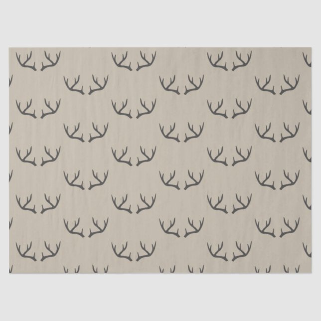 Antlers, black and taupe tissue paper (Front)