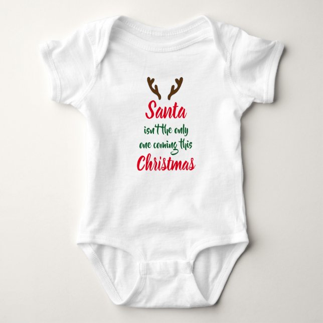 Antlers - Christmas Baby Announcement Bodysuit (Front)