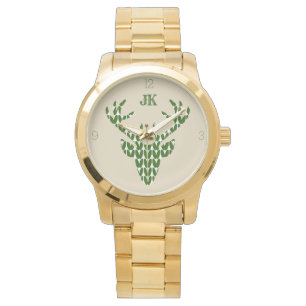 Antlers Deer Hunter Xmas Personalized Initials Watch