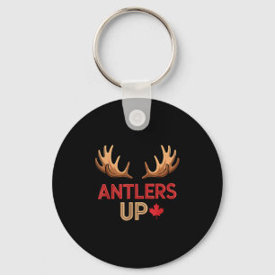 Antlers Up Canadian Pride Funny Canada Flag Moose  Key Ring